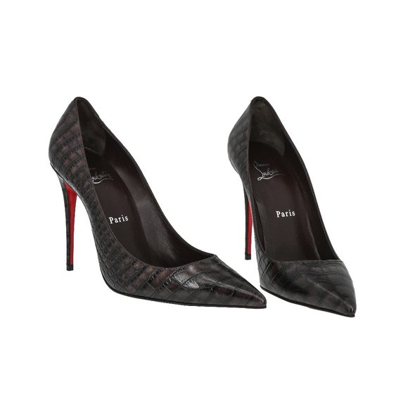 Christian Louboutin Kate 100 Croc-effect Leather Pumps